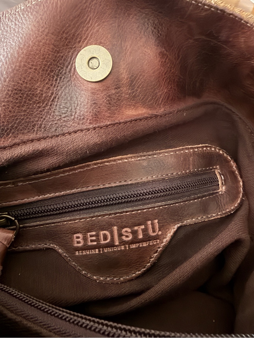 Bed Stu Tote Bag Distressed Dark Brown Leather Weekender Perfect Condition # 2 - Picture 12 of 16